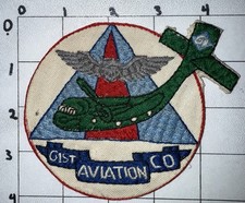 Parche 22 bordado a mano 61ª Compañía de Aviación Caribú de la Guerra de Vietnam Hecho en Teatro