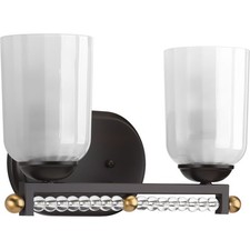 Progress Lighting P300101 Bronze Carlyn 2-Light 13-3/8"W Bathroom Vanity Light