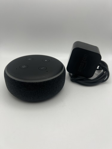 Amazon Echo Dot 3. Generation Smart Lautsprecher Schwarz mit Stromkabel