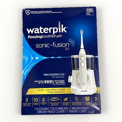 #ad Waterpik Sonic Fusion 2.0 Professional Electric Toothbrush Water Flosser White $120.00