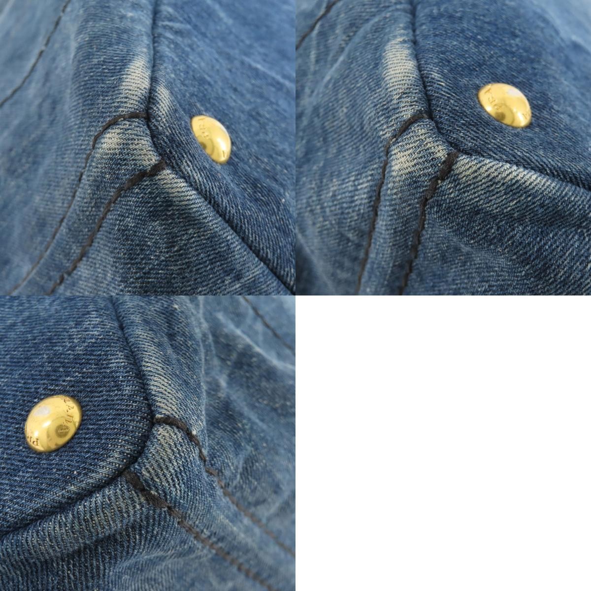 PRADA Canapa Tote Bag Denim Ladies Used from japan thumbnail 10