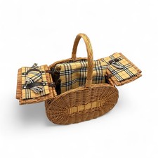 Wicker Picnic Basket with iconic Burberry Nova Check interior - Luxe