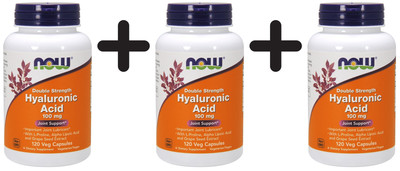 3 x NOW Foods Hyaluronic Acid, 100mg (Double Strength) - 120 (277,64 EUR/kg)