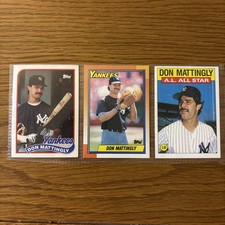 1989, 1990 Don Mattingly cards. 1986 All Star