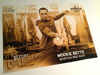 2018 Topps Before Opening Day 5x7 Jumbo Mookie Betts Red Sox Gold /10