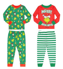 The Grinch Merry Grinchmas Pajamas 2-Pack Multi-Color Kids  Size 4T New NWT