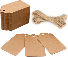100PCS Kraft Paper Gift Tags with String, 2.8 1.6In Blank Label