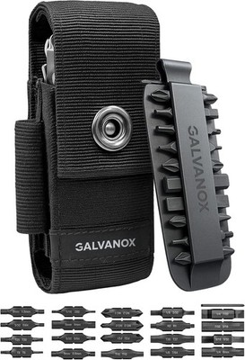 Galvanox Nylon Gürtel Tasche für Multitools mit 21 Flach-Schraubendreher-Bits &