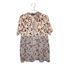 Suzanne Betro v neck baby doll floral blouse medium oversized