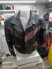 Mens Black Leather Jacket Size 54 AT345