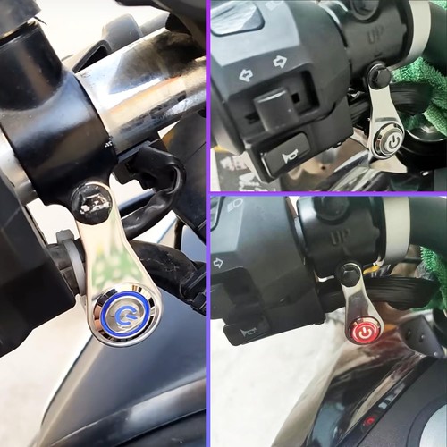 Motorcycle Universal Handlebar Light Power Control Switch Push Button Red - Picture 6 of 7