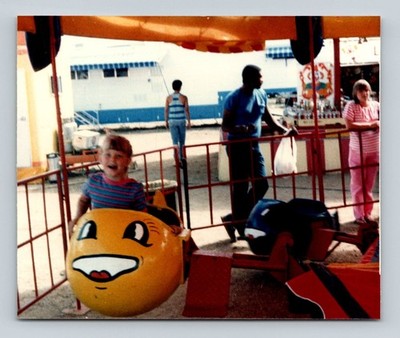 Carnival Ride 1985 Snapshot Photograph Fairgrounds Kid Amusement Park