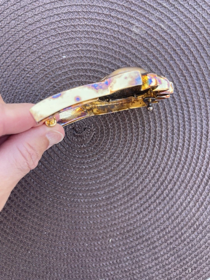 Vintage Barry Kieselstein Cord Sterling Silver Vermeil Sun Face 4" Belt Buckle - Image 4 of 4