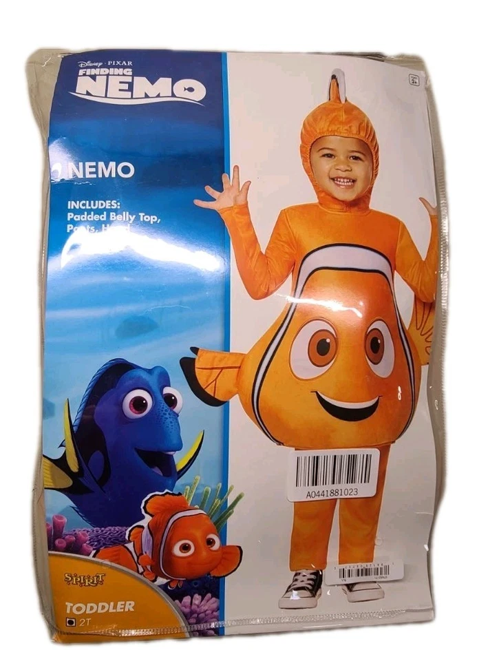 Disney Buscando a Nemo Niño 2T Disfraz de Peluche Completo Conjunto de 3 Piezas Nuevo con Etiquetas Halloween Foto 3 de 4