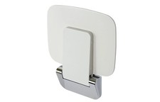 Croydex Shower Seat Wall Mounted Fold Away Space Saving, White and Chrome