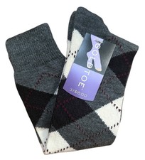 NOS Vintage 20  Gold Toe Socks Womens 9-11 Combed Cotton Nylon Knee High Argyle