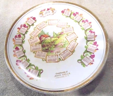 Advertising Calendar Plate, 1911/ 1912, John Cella, Ossining, N.Y., Glass