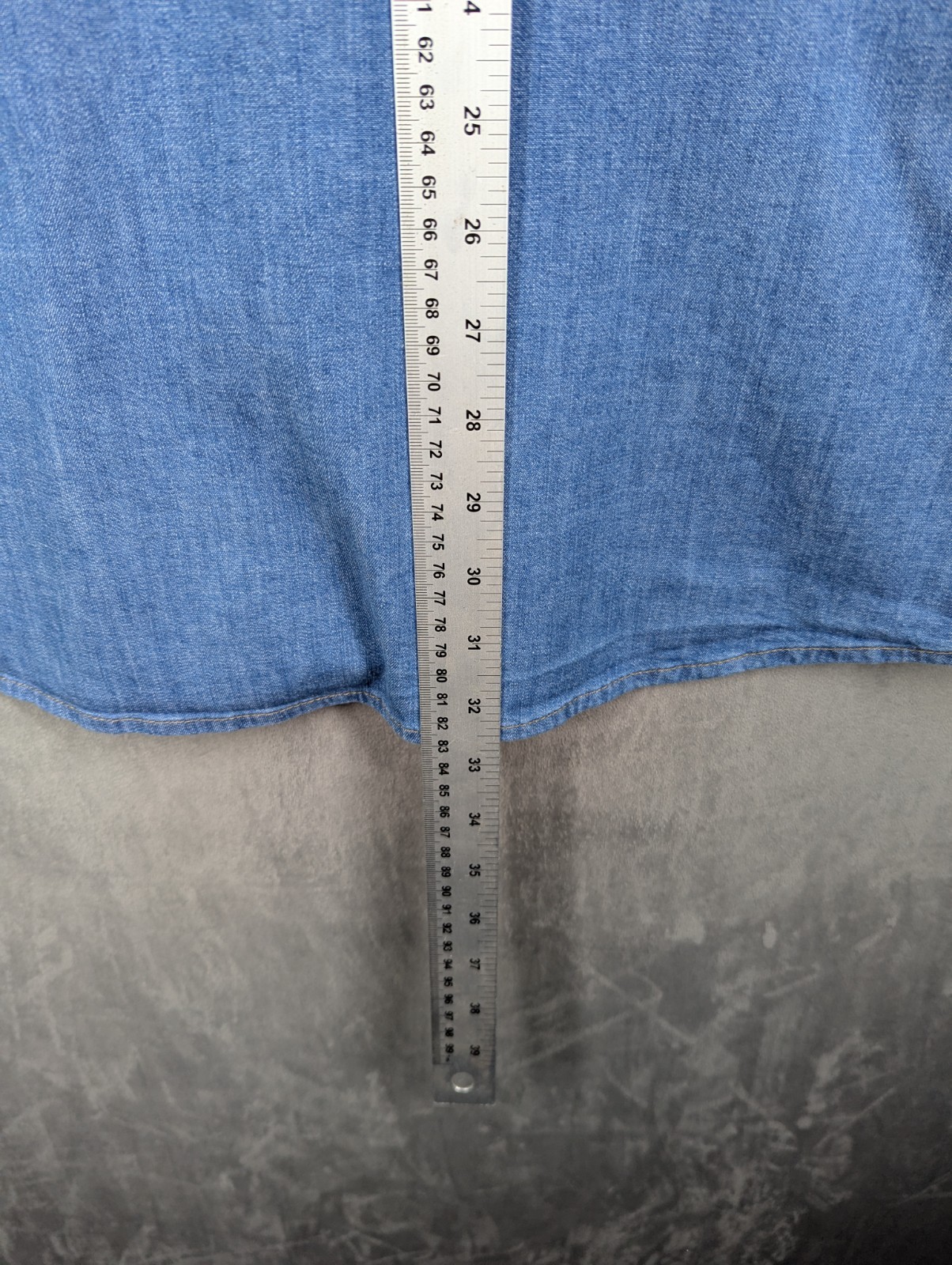 Wrangler Denim Shirt Men's Size XL Relaxed Fit Short Sleeve Cotton Stretch Blue image 6