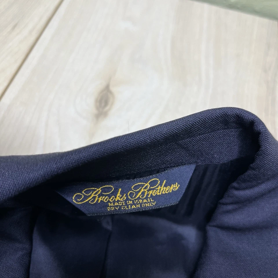 Brooks Brothers Brooksease Double Breasted Gold Button Blazer Mens 41L Navy Wool - Image 2 of 4