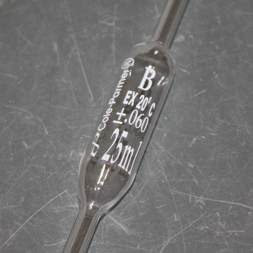 (12) Cole-Parmer Volumetric Pipettes 16600-27, 25 ml, Class B Borosilicate Glass - Picture 3 of 7