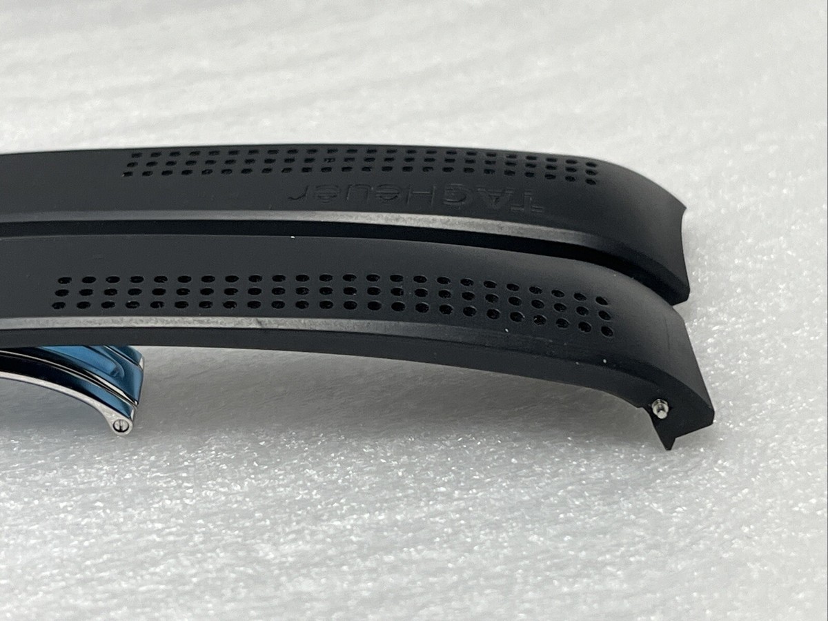TAG Heuserのバンド TAG Heuer Watch Strap Band 20 x 18 Black Rubber WITH SS