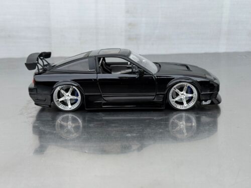 Raro Nissan 240SX negro brillante escala 1/24 Jada Toys sin calcomanías de patrocinador gráficos - Imagen 6 de 24