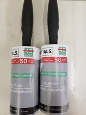Essentials Lint Roller Dust Dandruff Hair Remover 50 Sheets/Roll. Lot of 2