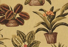 Kingsway Fabric Island Oasis Flowers Pots Drapery Upholstery