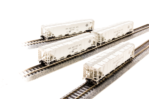 N Scale Broadway Limited BLI 3170 Class H32 5-Bay Covered Hopper PRR 4-Pack NIB