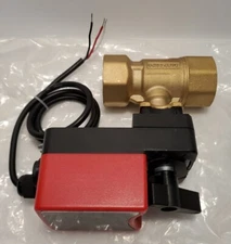 KAZEFFI 2 port NPT 1-1/4" motorized brass ball valve w/24V AC/DC KBN0524-232YG