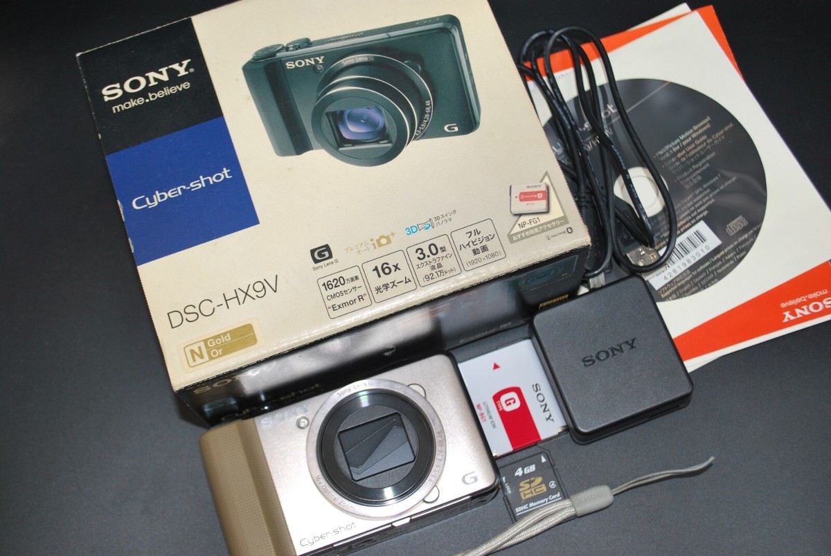 Sony DSC-HX9V Cyber-shot 16.2MP Compact Digital Camera Gold