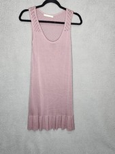SIBERIAN Women's Small Dark Blush Pink Scoop Neck Sleeveless Light Sweater Dress
