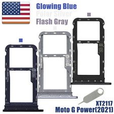 OEM SIM Card Tray MicroSD Holder Slot For Motorola Moto G Power 2021 XT2117 Gray