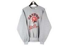 VINTAGE CANTON WARRIORS FOOTBALL SWEATSHIRT SIZE L 90's big logo jumper crewneck