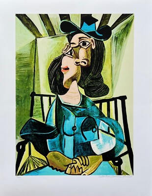 Pablo Picasso WOMAN WITH HAT SEATED Estate Signed Limited Edition