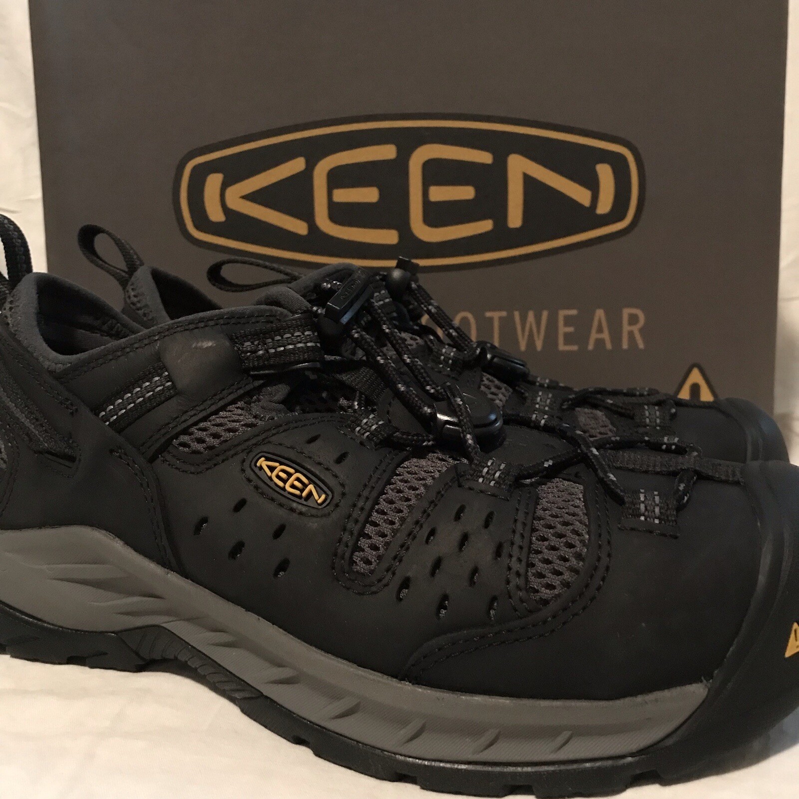 Scarpe da lavoro NUOVE KEEN Utility uomo taglia 9 LARGHE Atlanta Cool 2 punta acciaio 1023216