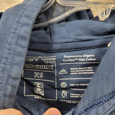 PATAGONIA Regenerative Organic Cotton Hoody Sweatshirt Sz XS PATAGONIA Regenerative Organic Cotton Hoody Sweatshirt Sz XS