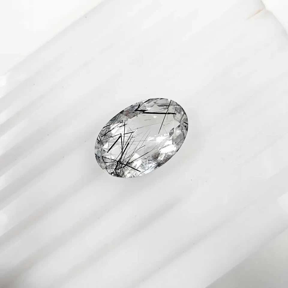 15 CRT AAA 100% Natural Amazing Black Rutile Quartz Oval Cut Loose Gemstone - Image 4 of 4