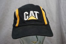 CAT Caterpillar Racing Vintage 6 Panel Hat Size Embroidered Logo Black Yellow