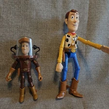 Disney Toy Story Space Sheriff Woody Figure Flying Rockets Bronze Astronaut Lot