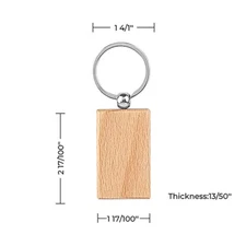 Custom Engraved names and shape Wood Key Chain - Personalized Wooden Key Chain