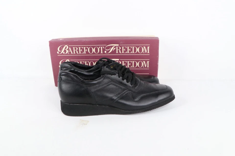Nuevo de Lote Antiguo Años 90 Streetwear Mujer 11 M Grueso Plataforma Cuero Zapatos Negros EE. UU. Foto 3 de 4