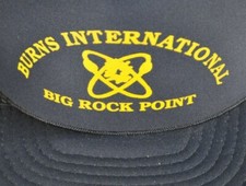 Burns International Big Rock Point Blue Trucker Snapback NOS NWT Vintage