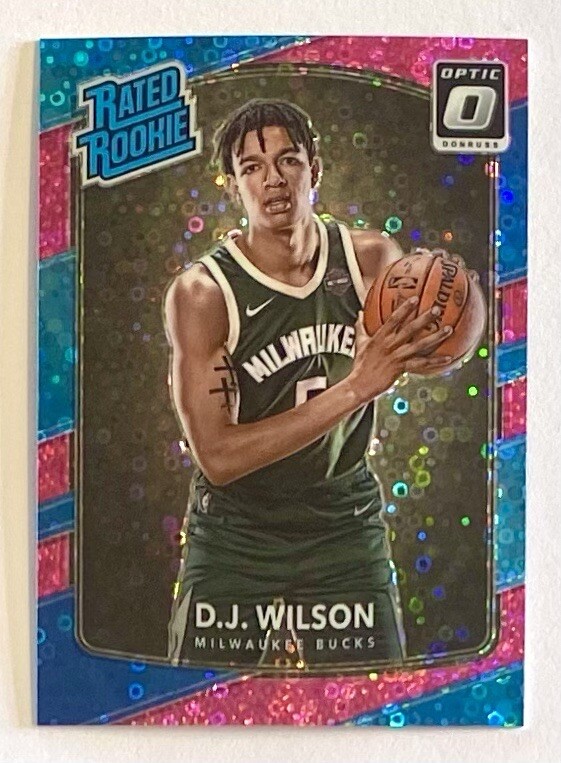 2017-18 Optic DJ Wilson Pink Disco SSP #d /20 Prizm Refractor Rookie RC Raptors