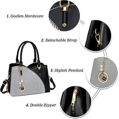 KKXIU Triple Compartments Purses and Handbags for Women Fashion 1