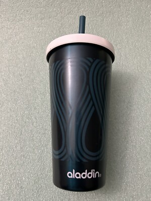 Aladdin Stainless Steel Insulated 16 Oz Straw Green Tumbler Hot Or