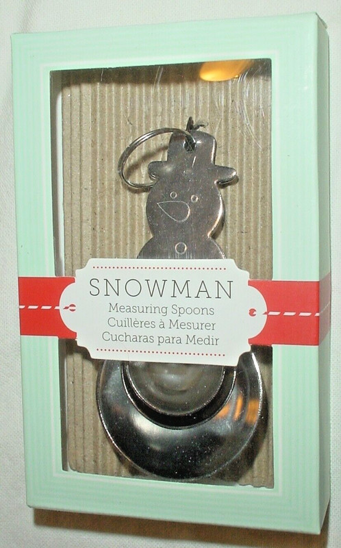 KATE ASPEN ©2013 WINTER CHRISTMAS SNOWMAN METAL MEASURING SPOONS/Set of 3/New