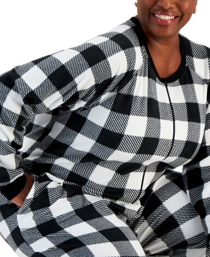 Family PJ's Women's Plus Size Checkered One-Piece Pajamas (Buffalo Check, 2X) - Picture 3 of 3