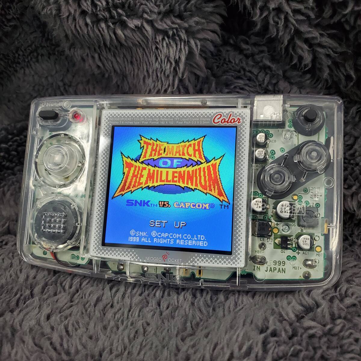 SNK NeoGeo Pocket Color IPS - Blanc - Avec 2 Jeux Et Chargeur - Occasion