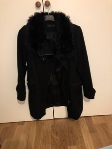 zara black winter coat
